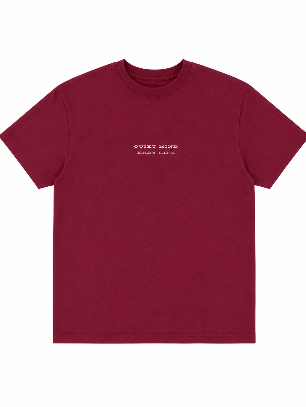 Short Sleeve T-Shirt Maroon "Quiet MInd"
