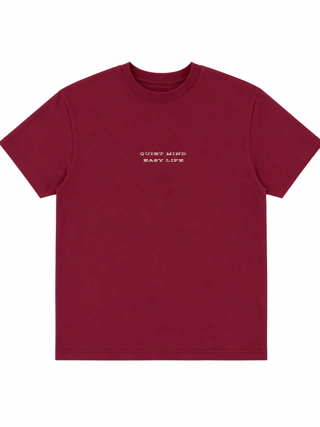 Short Sleeve T-Shirt Maroon "Quiet MInd"