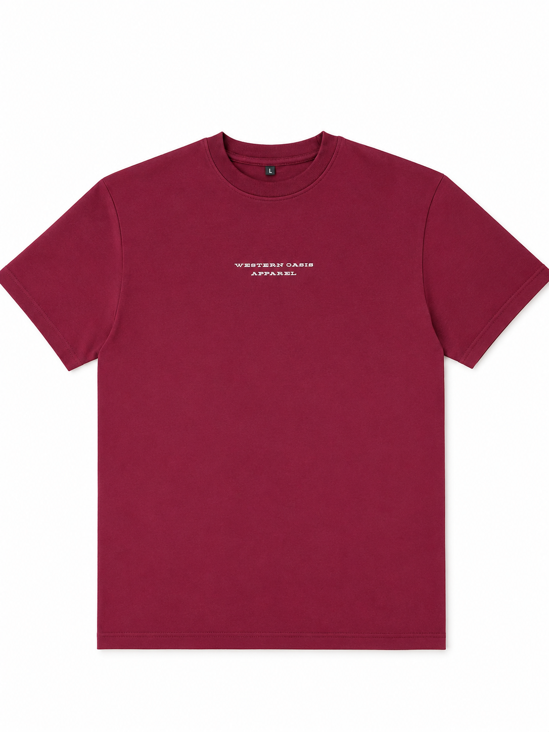 Short Sleeved Shirt (Cropped)- Maroon "Western Oasis"